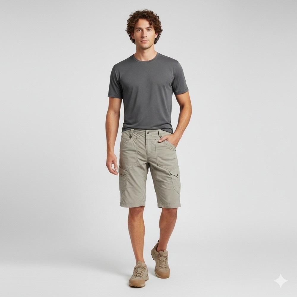 Salomon Mens Cargo Shorts‎ Beige ACTI LITE Outdoor Hiking Sz 36